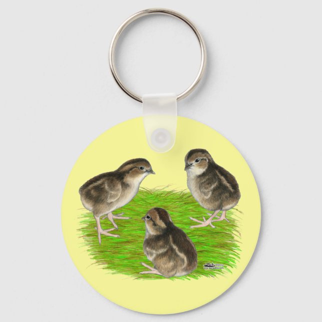 Bobwhite Quail Chicks Keychain (Front)