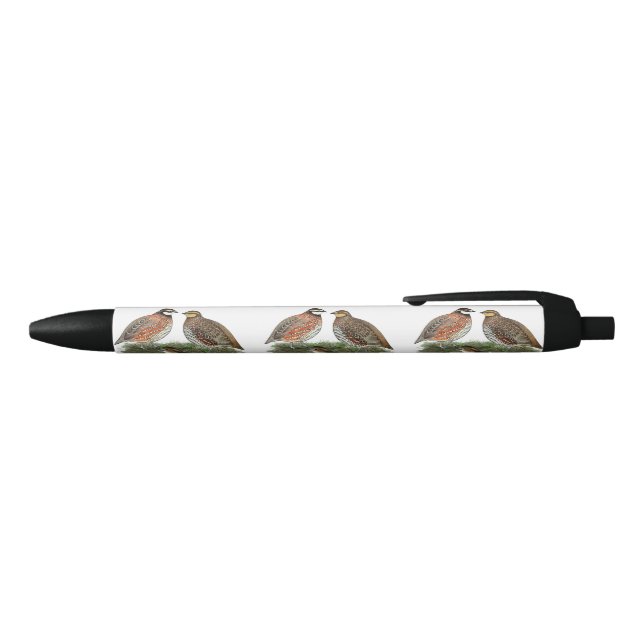 Bobwhite Quail Family Black Ink Pen (Top)