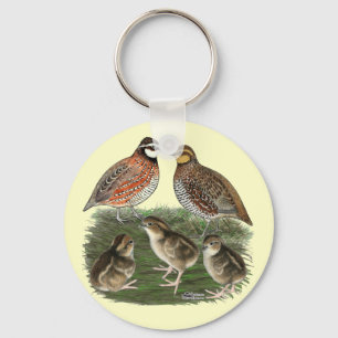 Bobwhite Quail Family Keychain
