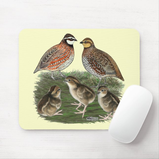 Bobwhite Quail Family Mouse Pad (With Mouse)