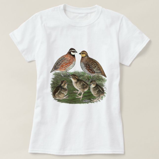 Bobwhite Quail Family T-Shirt (Design Front)