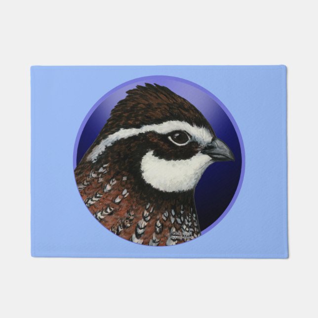 Bobwhite Quail Head Circle Doormat (Front)
