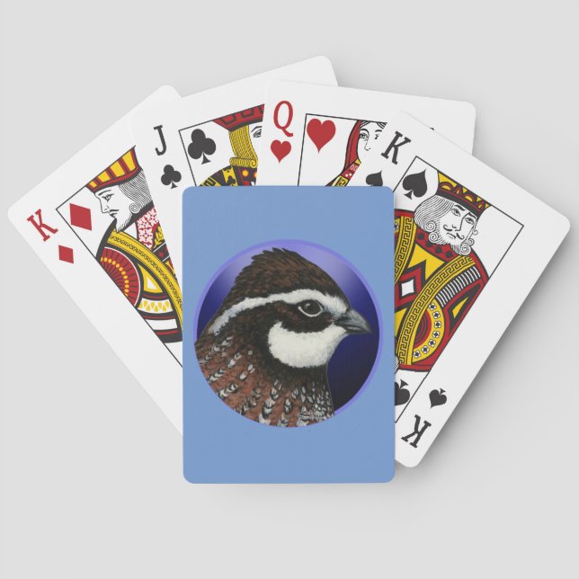 Bobwhite Quail Head Circle Playing Cards (Back)