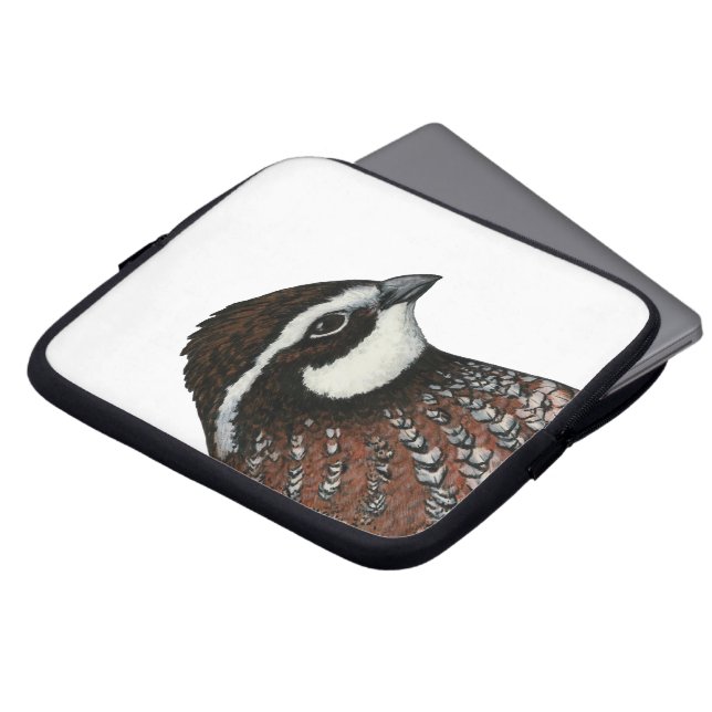 Bobwhite Quail Head Laptop Sleeve (Front Top)