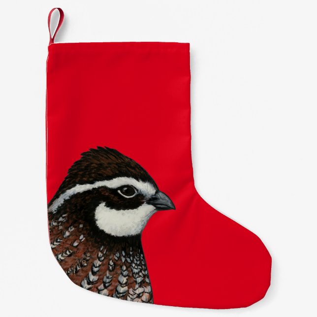 Bobwhite Quail Head Small Christmas Stocking (Front)