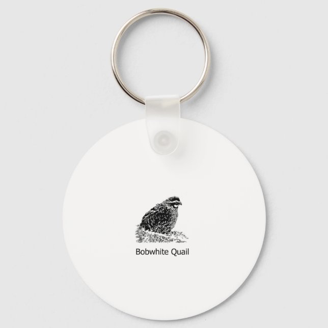 Bobwhite Quail Line Art Keychain (Front)