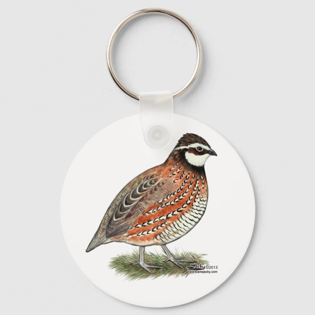 Bobwhite Quail Rooster Keychain (Front)