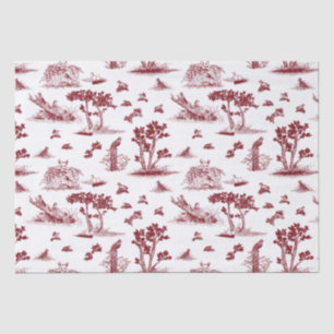 Bobwhite Toile De Jouy Tissue Paper Red
