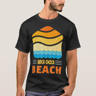 Boca Chica Beach Texas - Vintage Waves Graphic T-Shirt