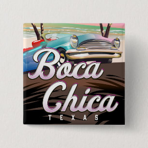 Boca Chica Texas vacation poster 2 Inch Square Button