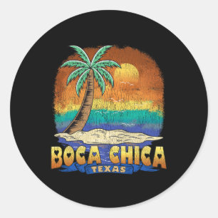 Boca Chica Texas Vintage Distressed Souvenir Classic Round Sticker