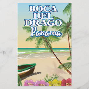 Boca del Drago Panama Beach travel poster Stationery