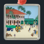 Boca Grande Railroad Depot Metal Ornament<br><div class="desc">The Boca Grande Railroad Depot in its heyday.  The illustration is a detail from d.a.gordon dart's painting of it.</div>