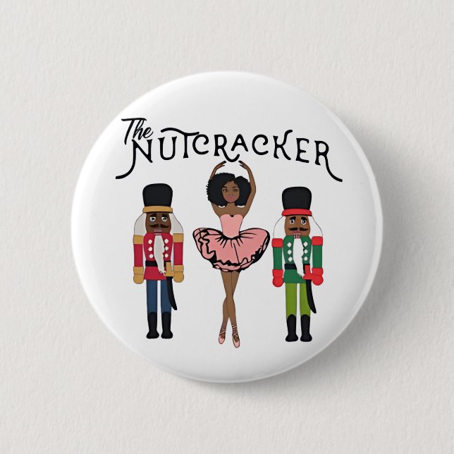 Boca Raton Black Nutcracker Funny Christmas  2 Inch Round Button (Front)