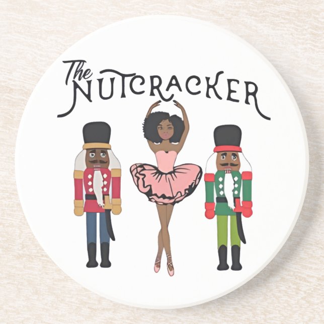 Boca Raton Black Nutcracker Funny Christmas  Coaster (Front)