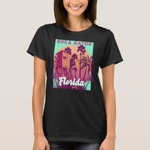 Boca Raton FL Florida vintage retro ocean scene be T-Shirt