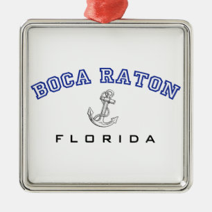 Boca Raton, FL w/anchor Metal Ornament