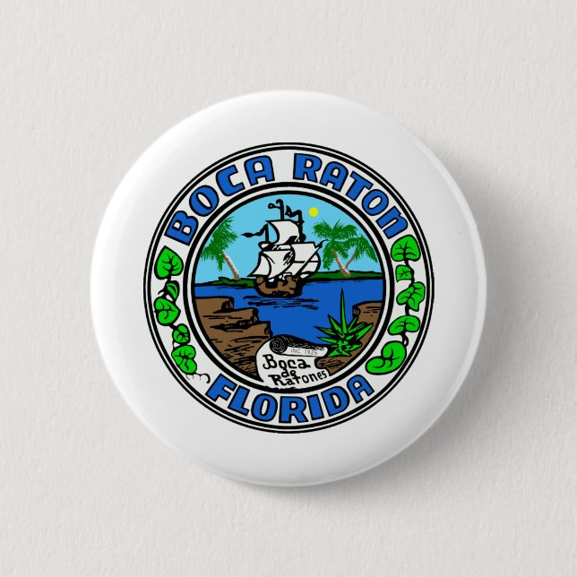 Boca Raton Florida 2 Inch Round Button (Front)