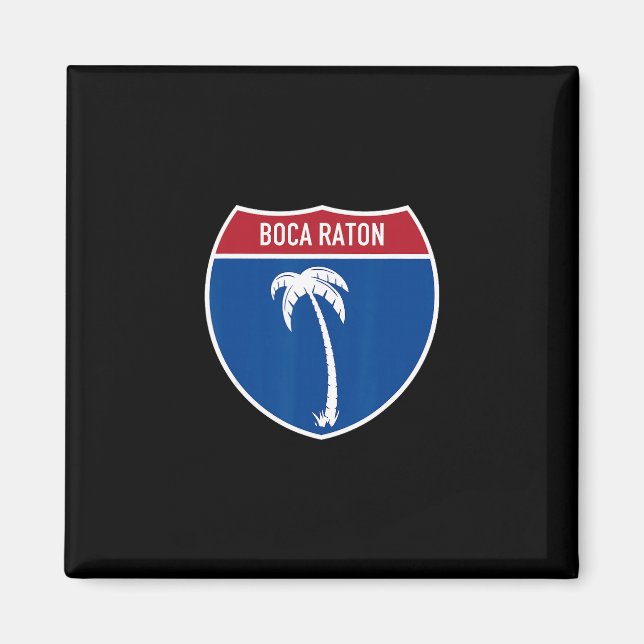 Boca Raton Florida Fl Interstate Highway Vacation  Magnet (Front)