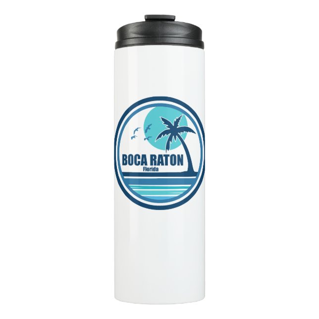 Boca Raton Florida Palm Tree Birds Thermal Tumbler (Front)