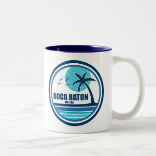 Boca Raton Florida Palm Tree Birds Two-Tone Coffee Mug