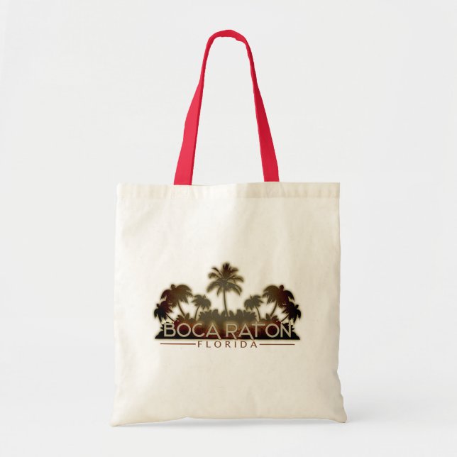 Boca Raton Florida palm tree reusable tote Bag (Front)