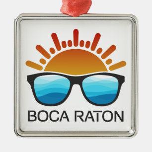 Boca Raton Florida Sunglasses Metal Ornament