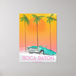 Boca Raton Florida travel poster. Canvas Print
