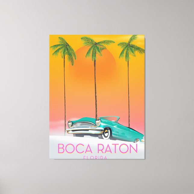 Boca Raton Florida travel poster. Canvas Print (Front)