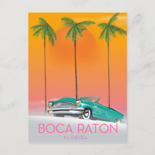 Boca Raton Florida travel poster. Postcard