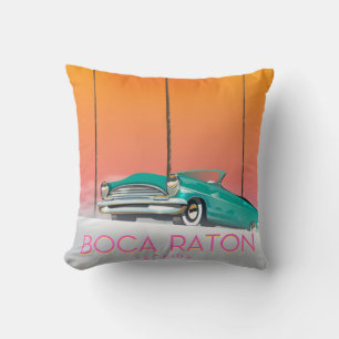 Boca Raton Florida travel poster. Throw Pillow