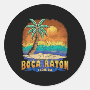 Boca Raton Florida Vintage Distressed Souvenir Classic Round Sticker