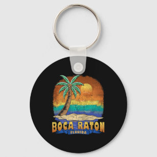 Boca Raton Florida Vintage Distressed Souvenir  Keychain
