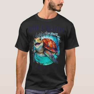 Boca Raton Florida Watercolor Happy Sea Turtle T-Shirt
