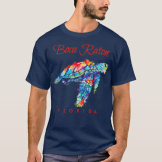 Boca Raton Florida Watercolor Sea Turtle T-Shirt