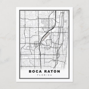 Boca Raton Map Postcard