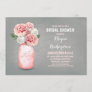 Bocal de mason peint invitation rustique de douche