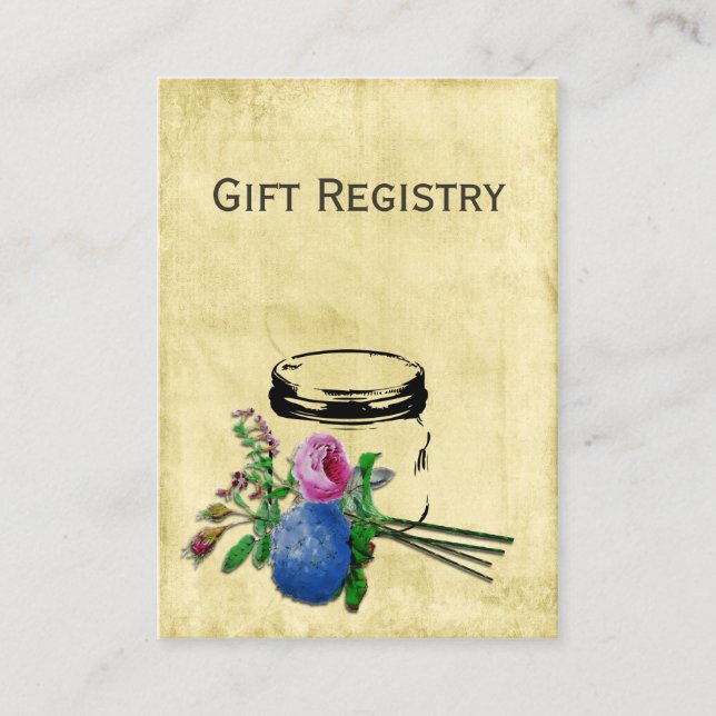 bocal de mason rustique Carte de registre cadeau (Devant)