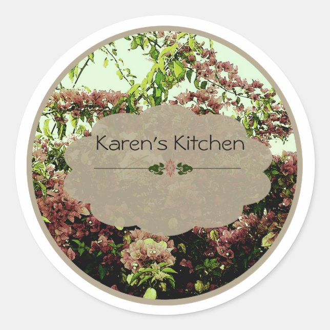 bocal d'épices azalée rose étiquette (Devant)