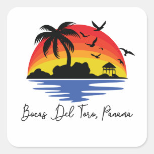 Bocas Del Toro Panama Square Sticker