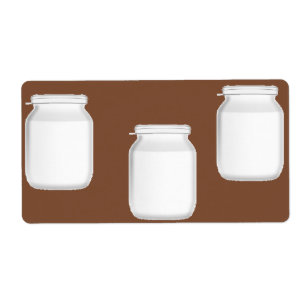 Bocaux blancs sur marron