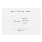 Étiquette de produit minimaliste pour bougie blanc