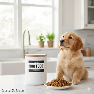 Bocaux Étiquette minimaliste de NOURRITURE POUR CHIENS po