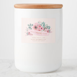 Bocaux Floral Étiquette personnalisé / Jar pour maman