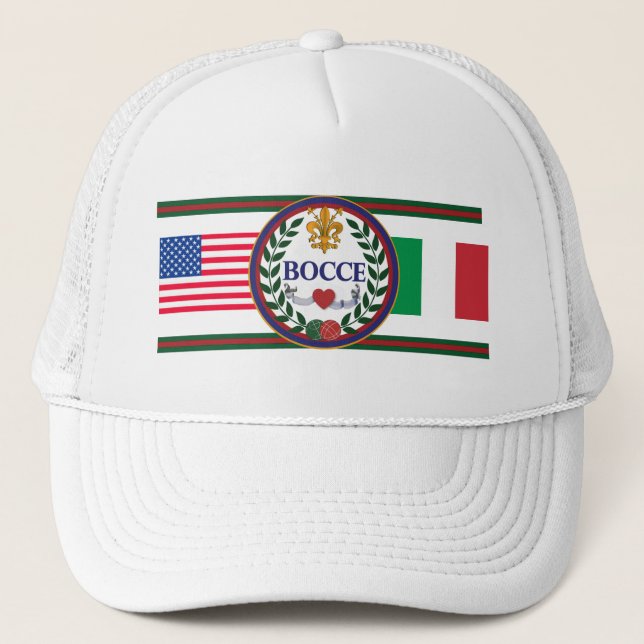 Bocce America nad Italy truckers cap (Front)