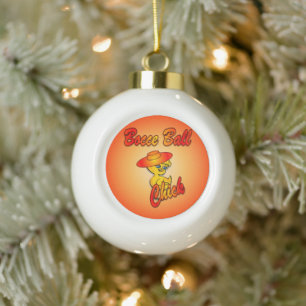 Bocce Ball Chick #5 Ceramic Ball Christmas Ornament