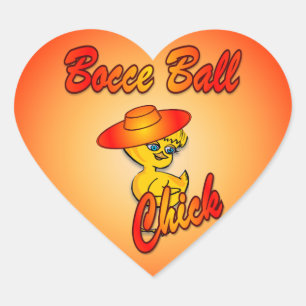 Bocce Ball Chick #5 Heart Sticker