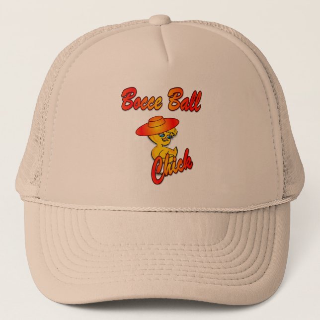 Bocce Ball Chick #5 Trucker Hat (Front)