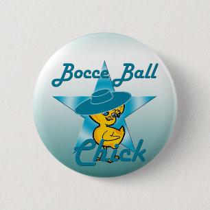 Bocce Ball Chick #7 2 Inch Round Button