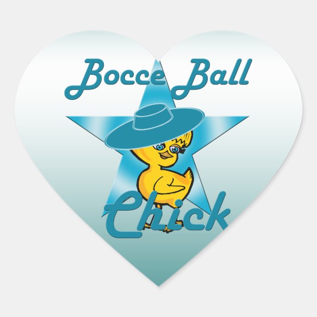 Bocce Ball Chick #7 Heart Sticker (Front)